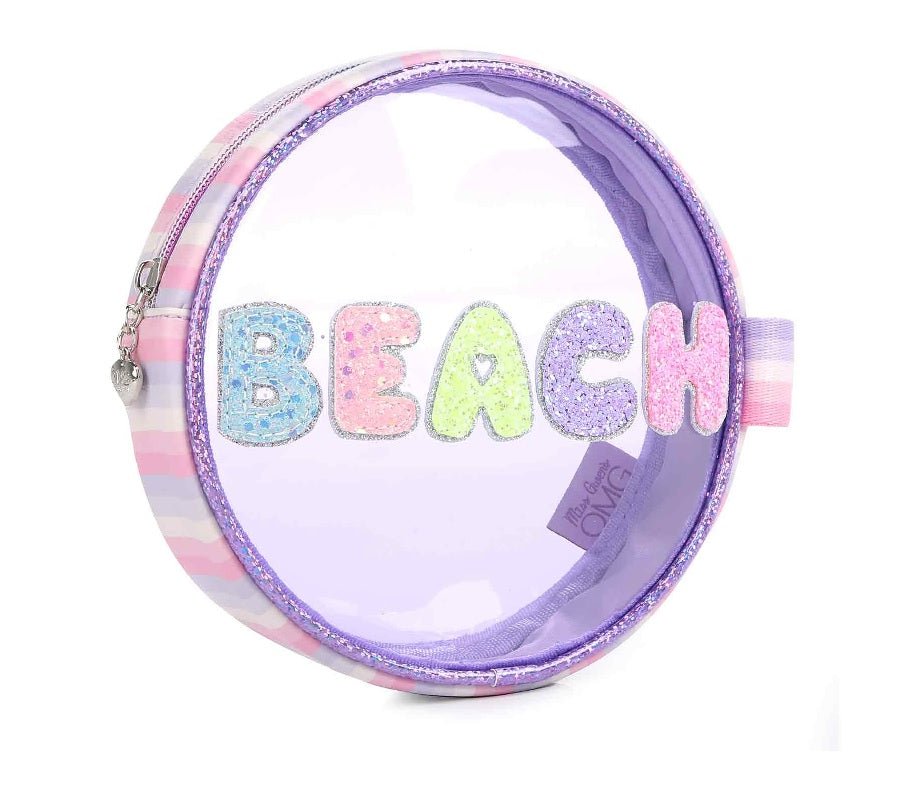 Glam Embroidered Letter Round Bag- Lavender Beach - Everything But The PrincessOMG