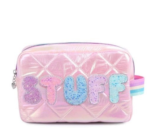 Glam Letter Pouch - Quilted Pink Stuff - Everything But The PrincessOMG