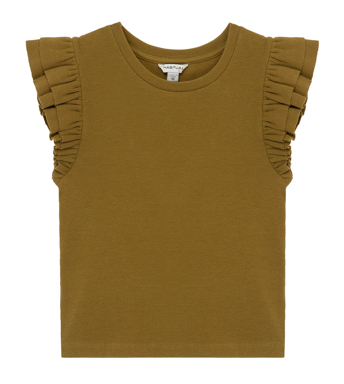 Habitual Girl Olive Ruffle Trim Tee - Everything But The PrincessHabitual