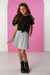 Hannah Banana Pleated Pleather Skirt - Silver - Everything But The PrincessBaby Sara