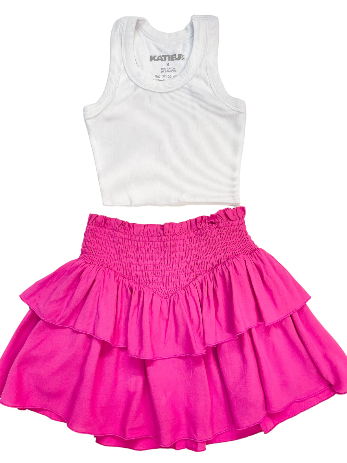 KatieJ NYC Brooke Skirt - Shocking Pink