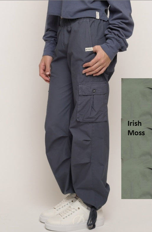 Kaveah Rima Cotton Cargo Pant- Irish Moss