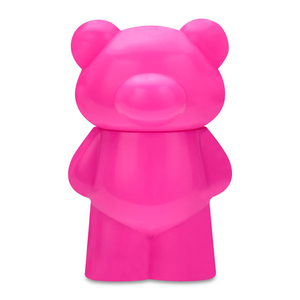 Iscream bright pink bear-shaped lip balm front view