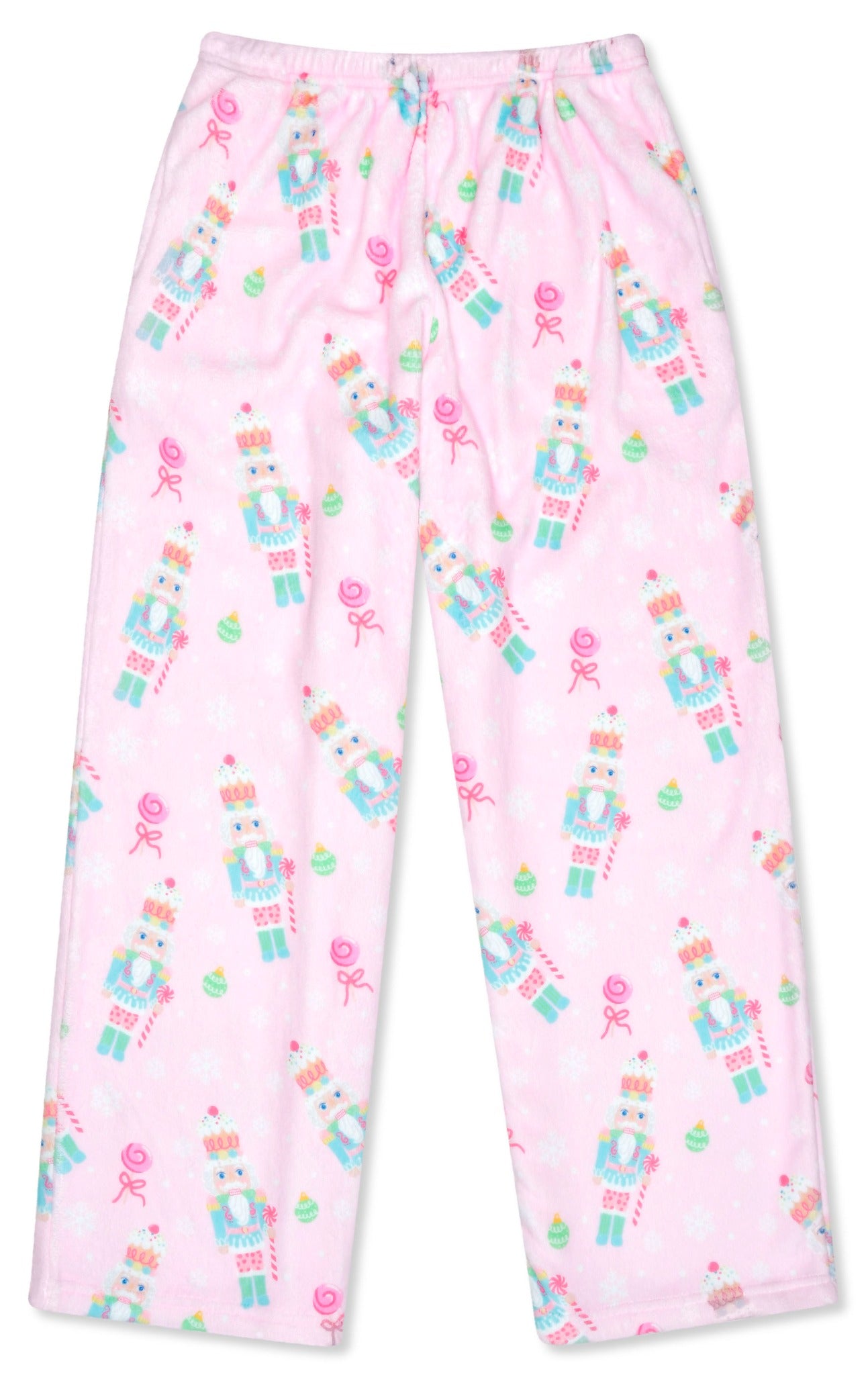 Iscream Nutcracker Treat plush pants in pink holiday nutcracker print