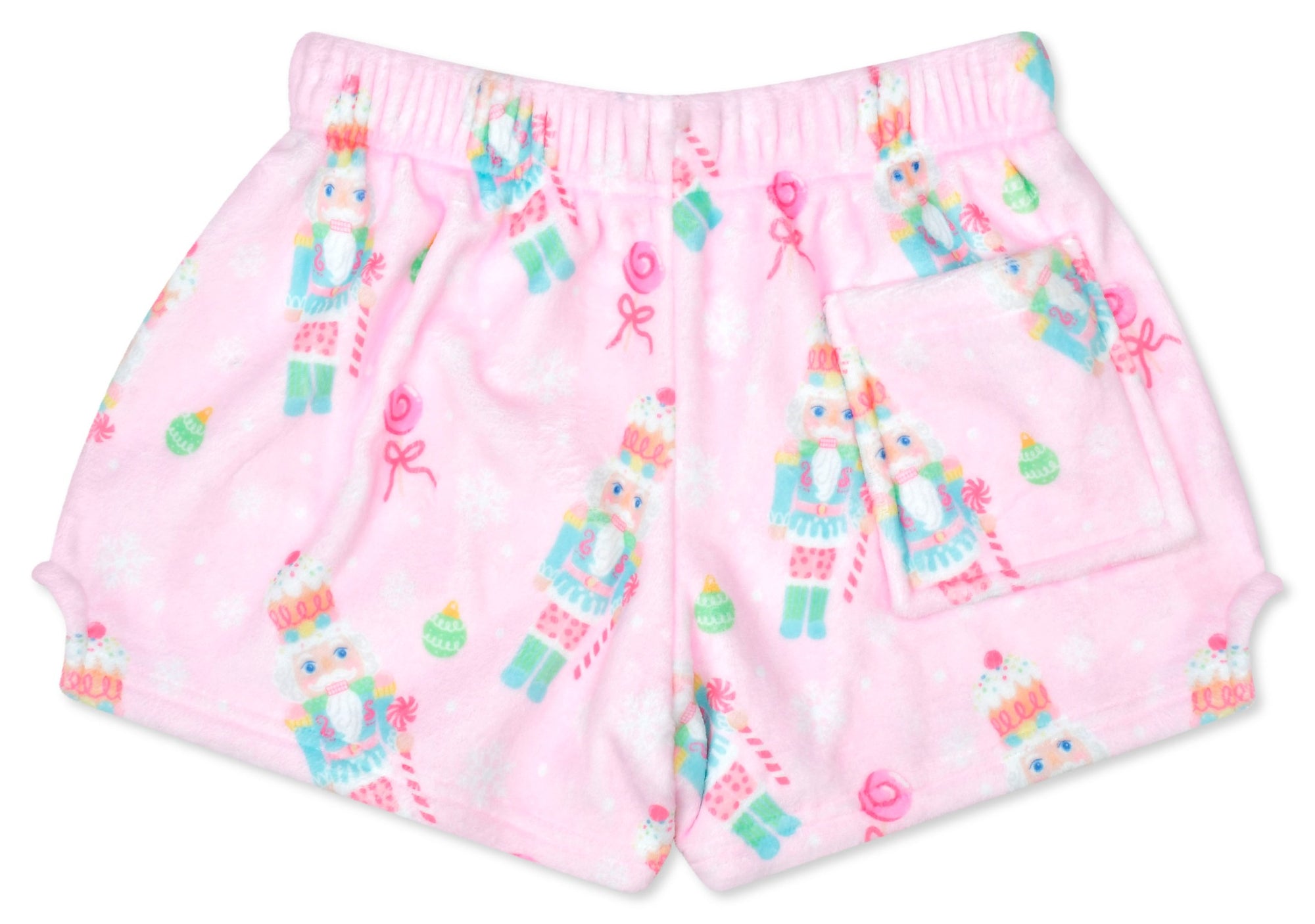 Iscream Nutcracker Treat plush shorts back view with pocket