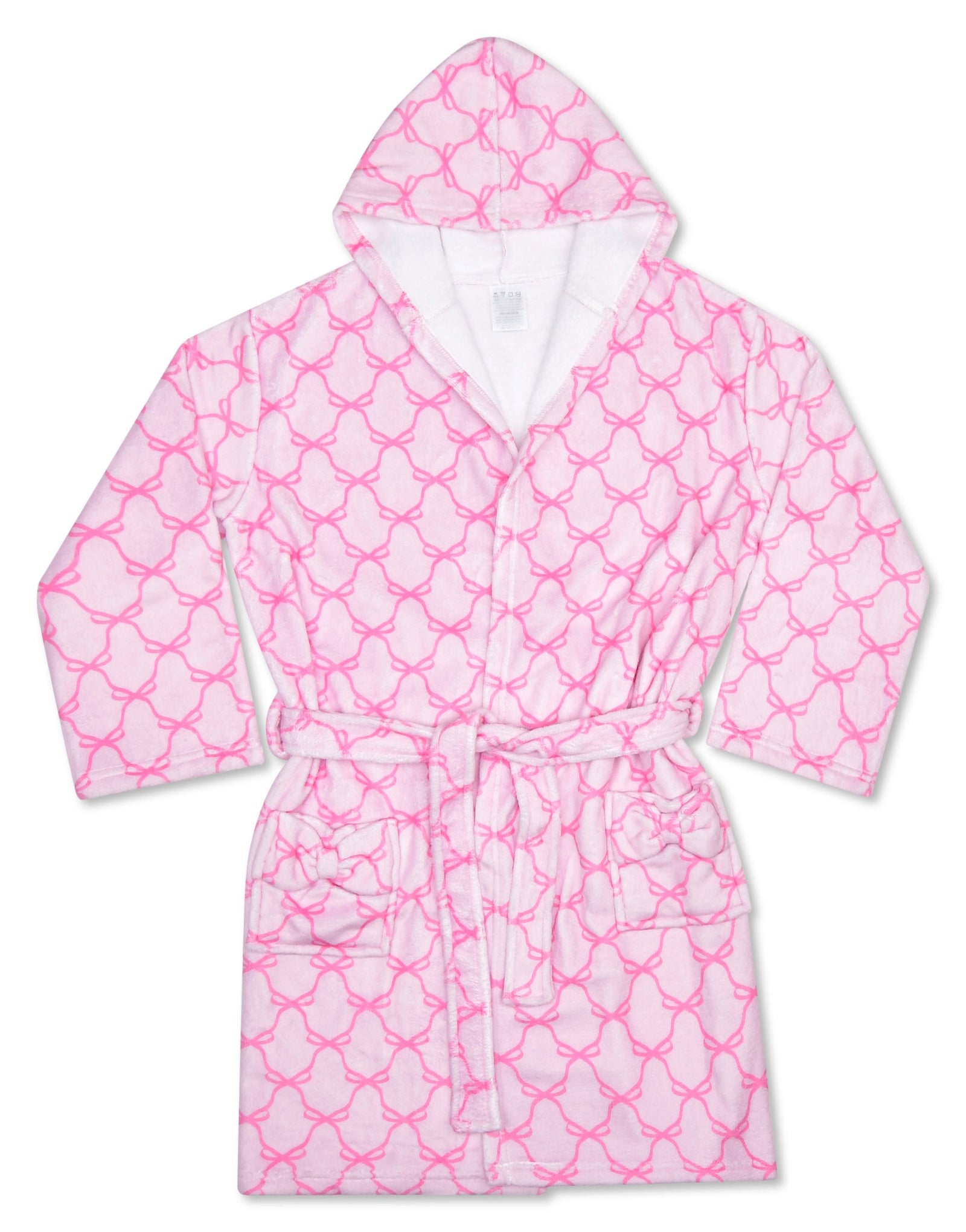 Iscream Sweet Trellis Bow Hooded Robe in pink bow print