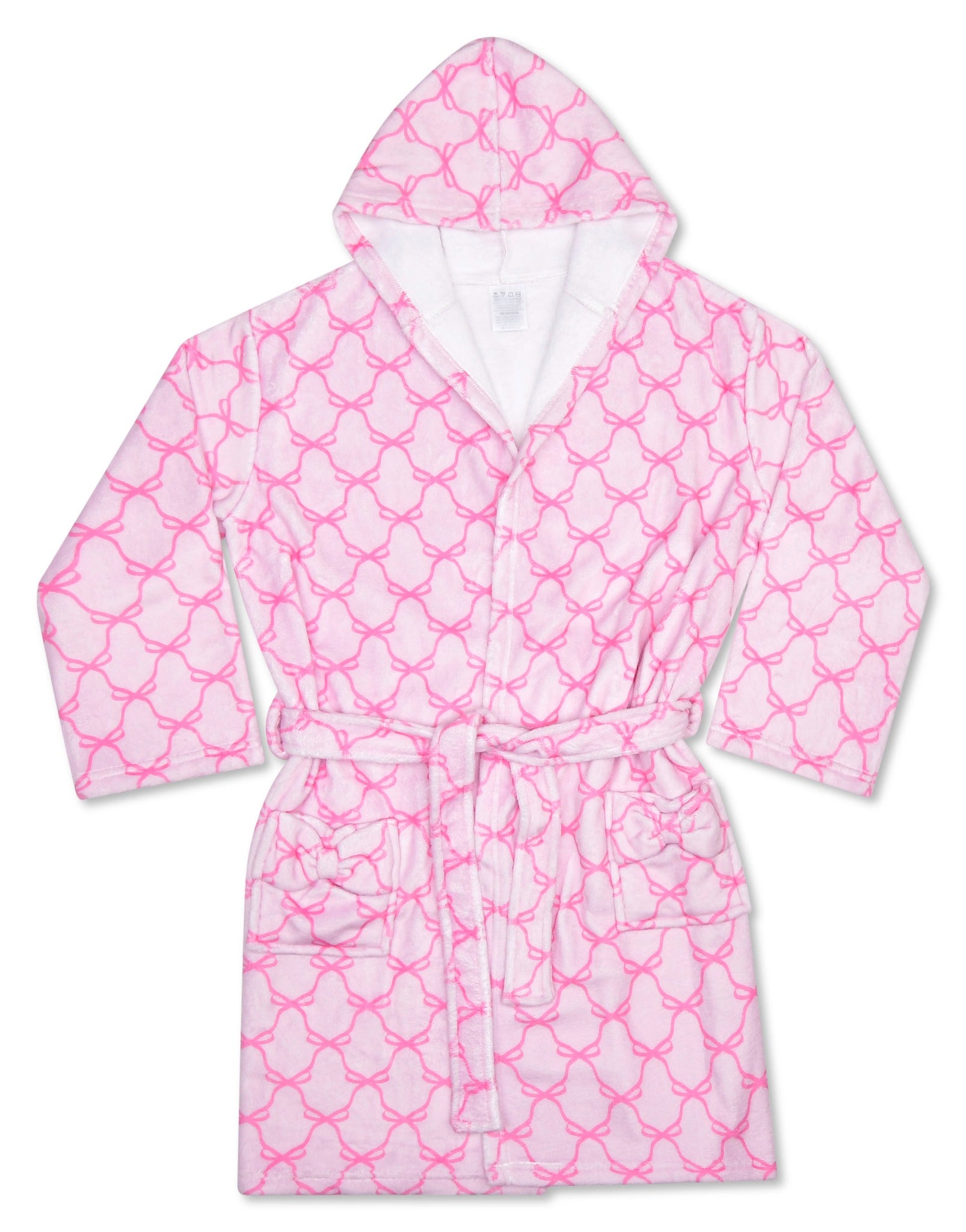 Iscream Sweet Trellis Bow Hooded Robe in pink bow print