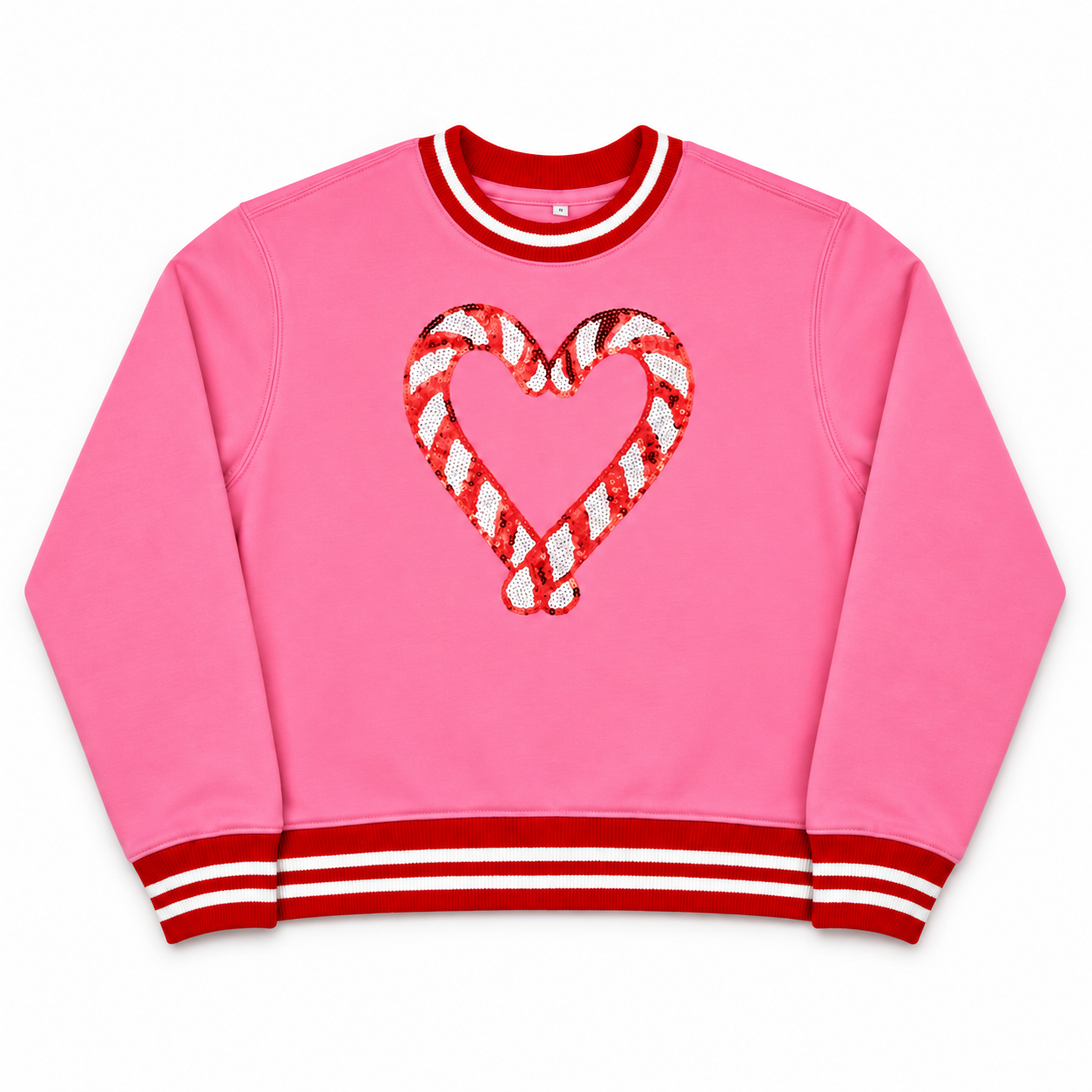 iscream girls holiday sweatshirt with candy cane heart