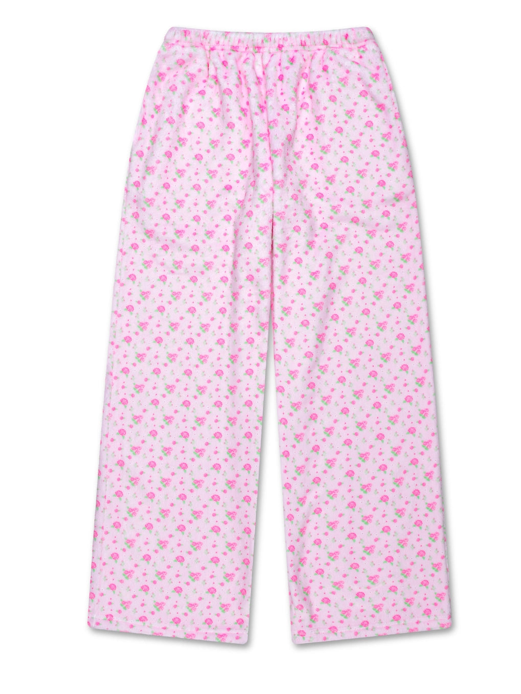 iscream girls Pink floral lounge pants on a white background