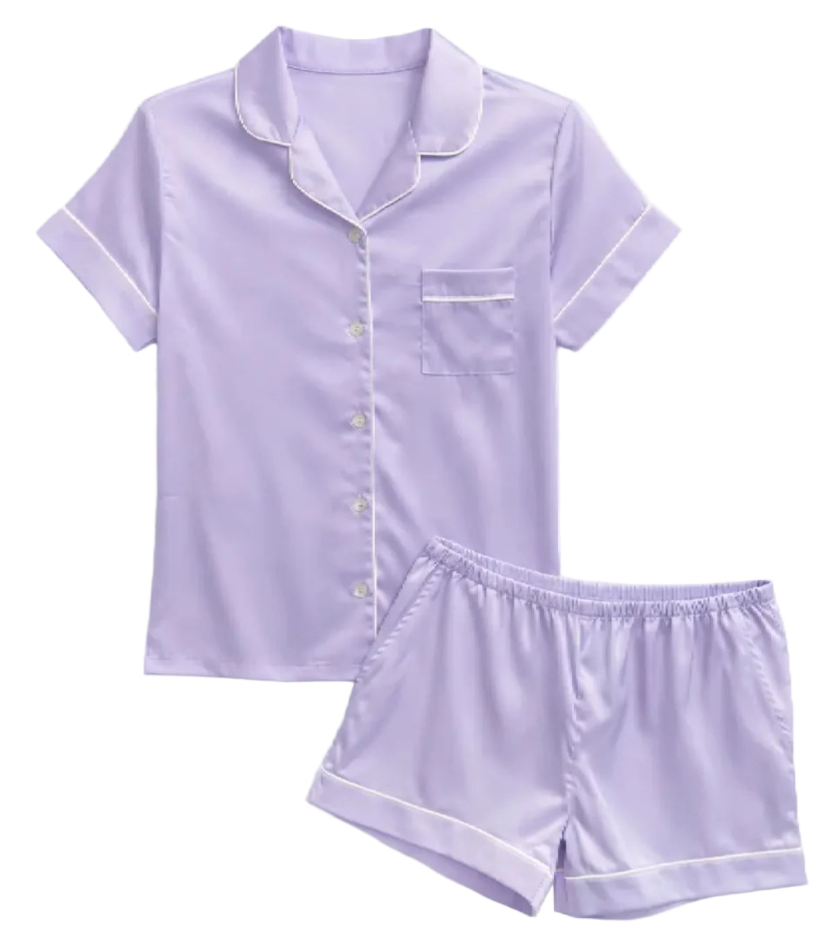 Tween girls satin pajamas with matching shorts