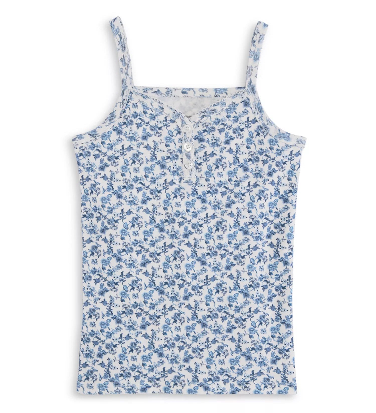 KatieJ NYC Hailey Tank - Blue Mini Toile