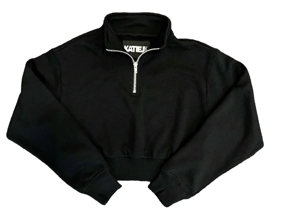 KatieJ NYC Dylan 3/4 Zip Sweatshirt - Black - Everything But The PrincessKatieJ NYC