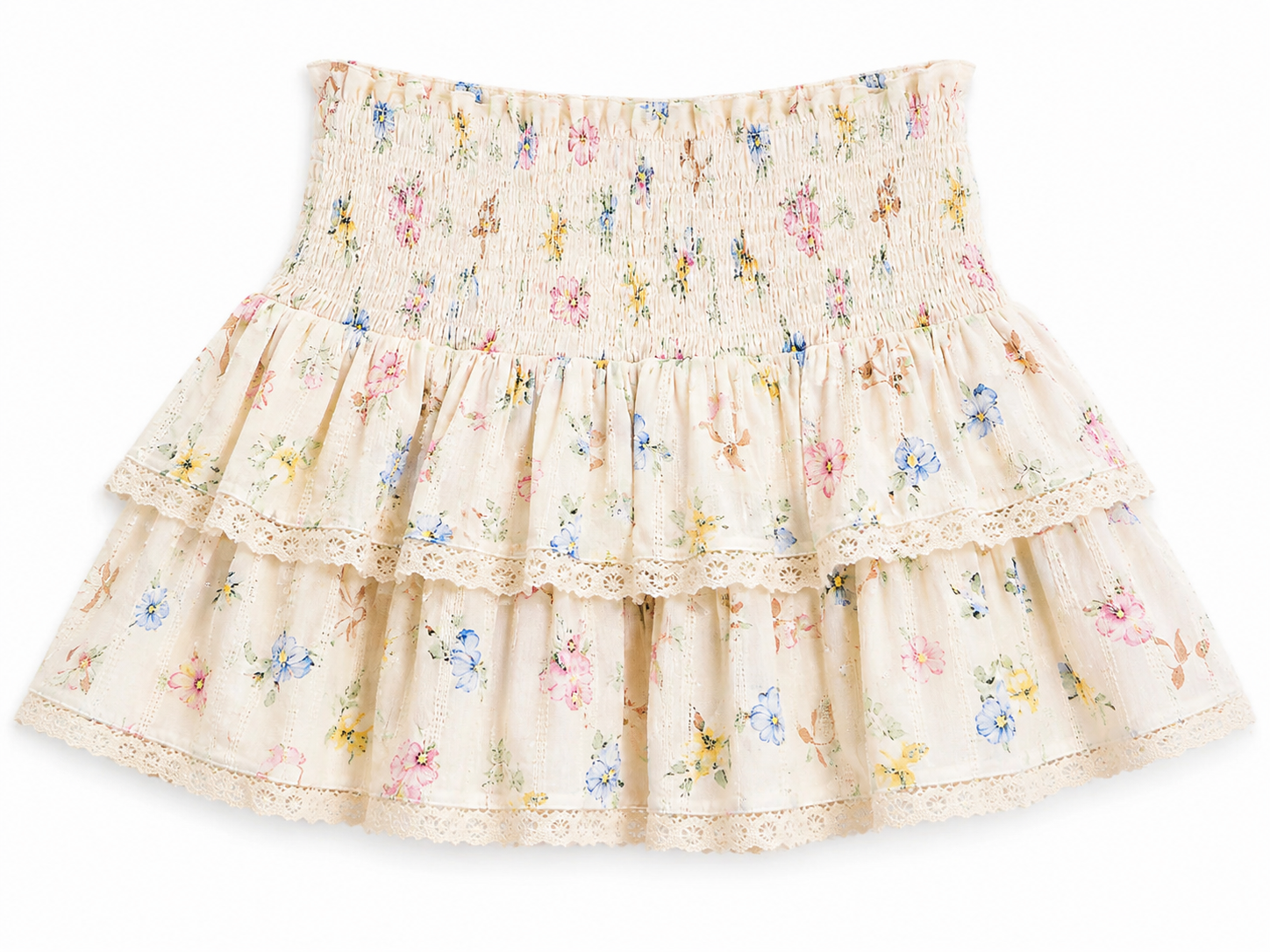 katiej melody skirt in cream floral 