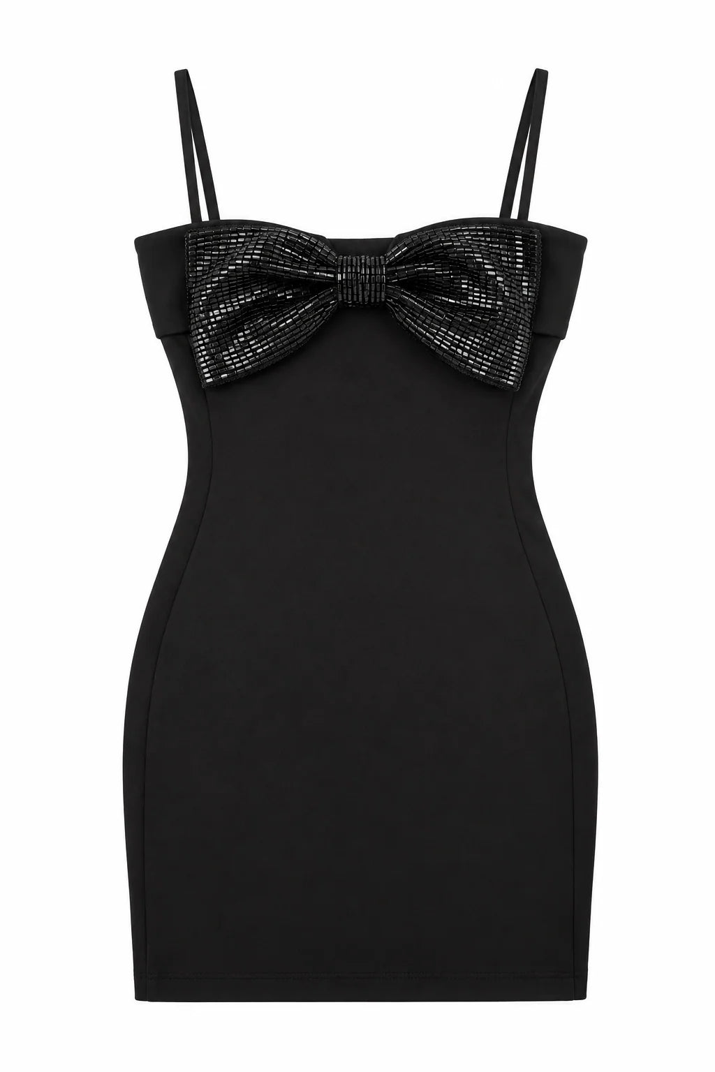KatieJ NYC Harriet Bow Dress Black girls tween black fitted party dress with oversized embellished black bow
