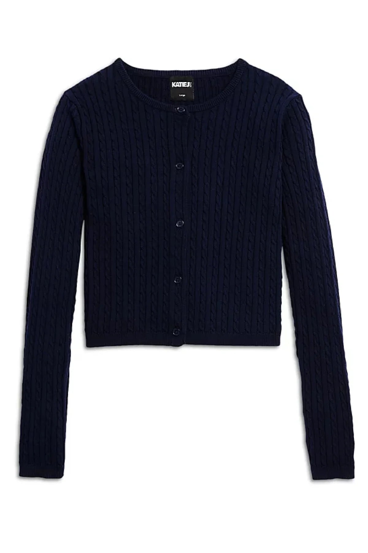 KatieJ NYC Tween Rory Cableknit Cardigan in black