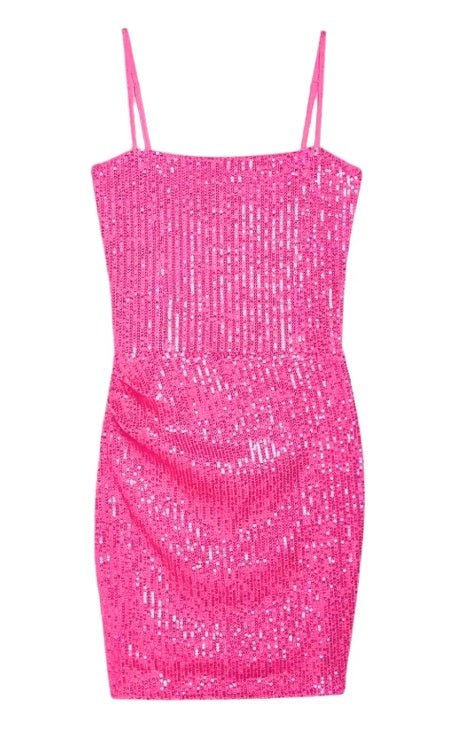 KatieJ NYC Sequin Maddy Dress - Neon Pink - Everything But The PrincessKatieJ NYC