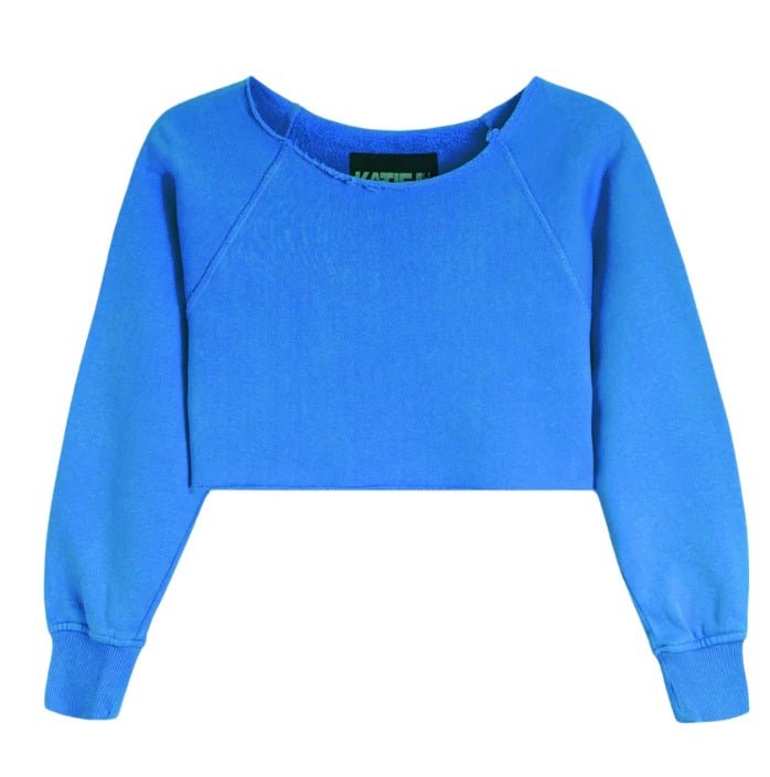 KatieJ NYC Shane Off The Shoulder Sweatshirt - Sky Blue - Everything But The PrincessKatieJ NYC