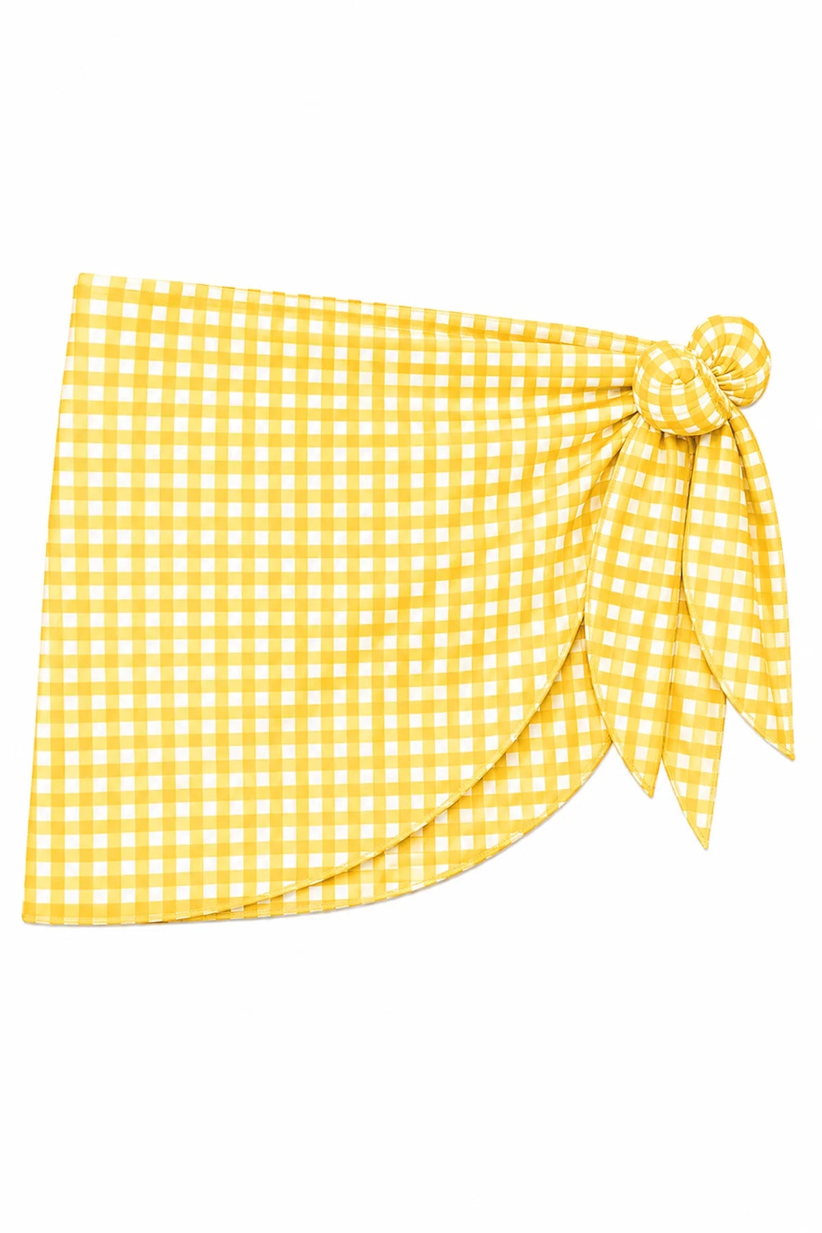KatieJ NYC Tween Coral Gingham Sarong in Yellow