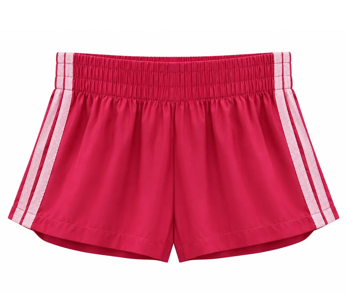 KatieJ NYC Tween Jordyn Sporty Short in Berry Pink with contrast pink side stripes