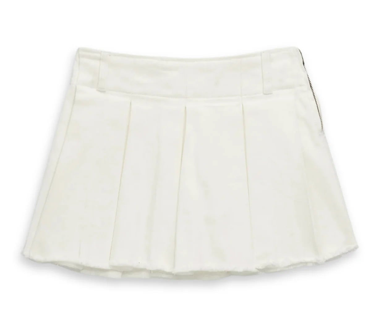 tween girls White pleated skirt on a white background