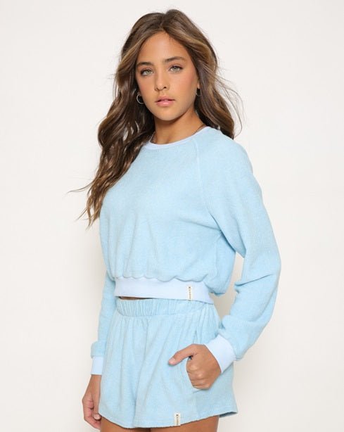 Kaveah Terry Cloth Cropped Crewneck - Cool Blue - Everything But The PrincessKaveah