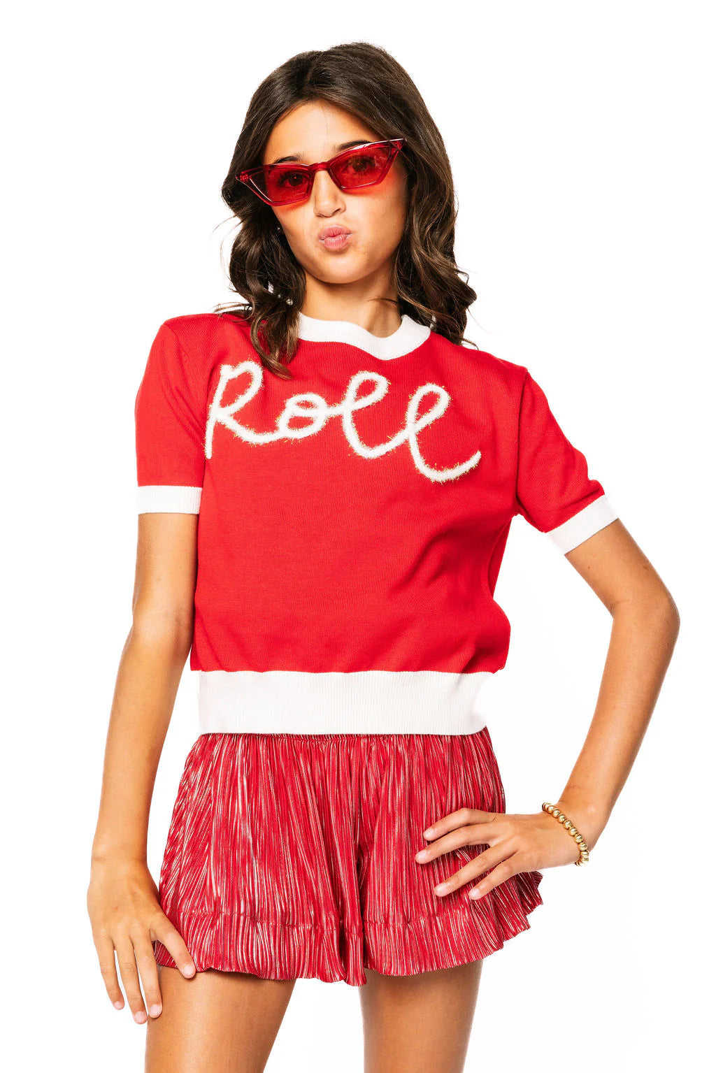 Queen Of Sparkles Kids Glitter Script Sweater - Alabama " ROLL "