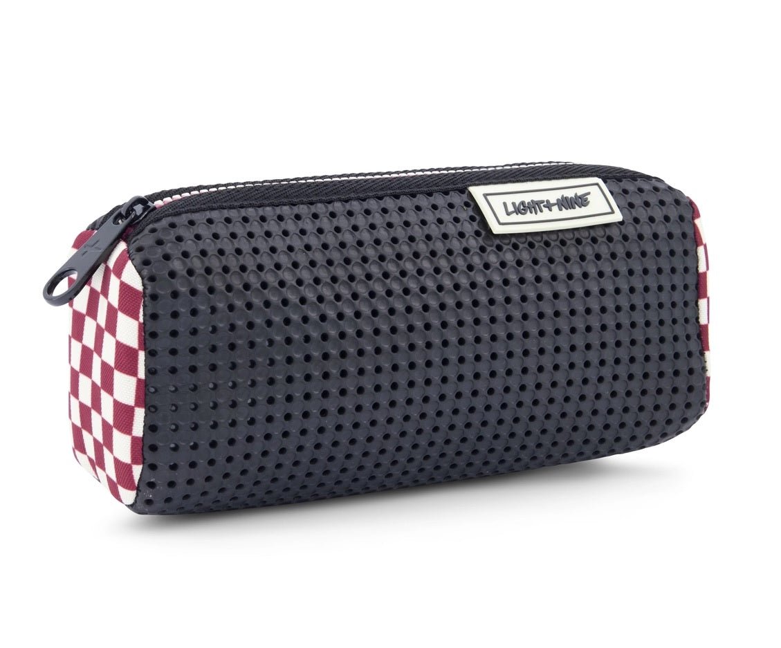 Light + Nine Black/Brick Check Round Pencil Pouch - Everything But The PrincessLight+ Nine