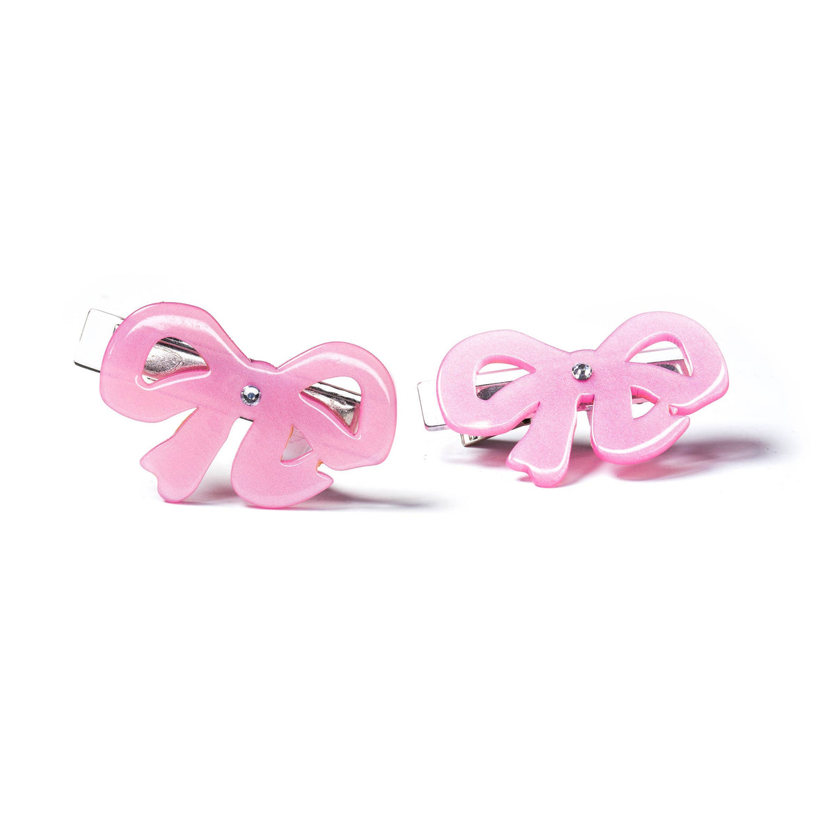 Lilies &amp; Roses NY Bows Fancy Double Satin Pink Hair Clips - Everything But The PrincessLilies &amp; Roses NY