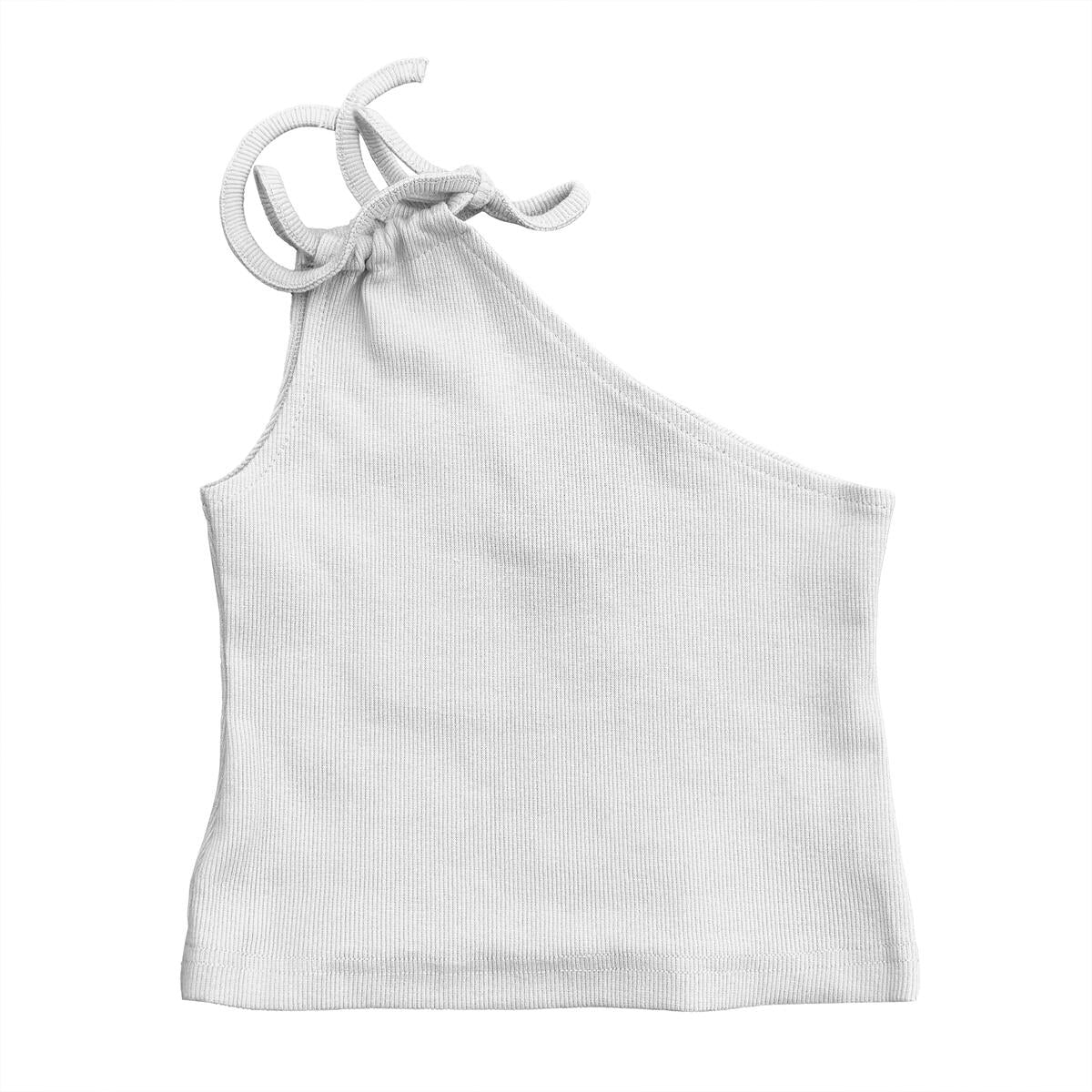 Little Olin One Shoulder Top - White - Everything But The PrincessLittle Olin