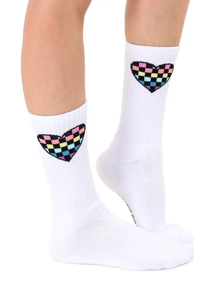 Living Royal Crew Socks - Checkered Heart - Everything But The Princessliving royal