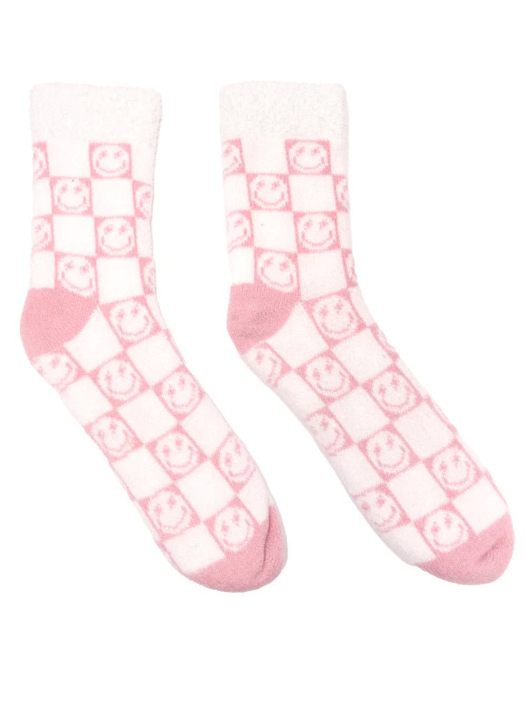 Living Royal Pink Smiley Fuzzy Socks - Everything But The Princessliving royal