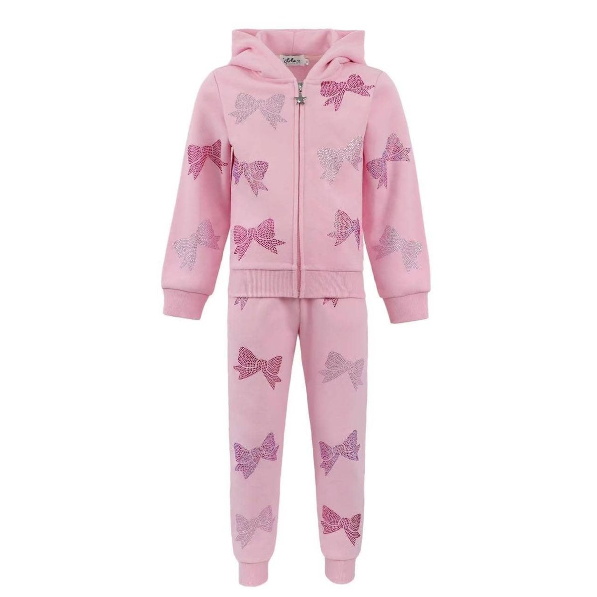 Lola And The Boys 2pc Pink Crystal Bow Jogger Set - Everything But The PrincessLola And The Boys