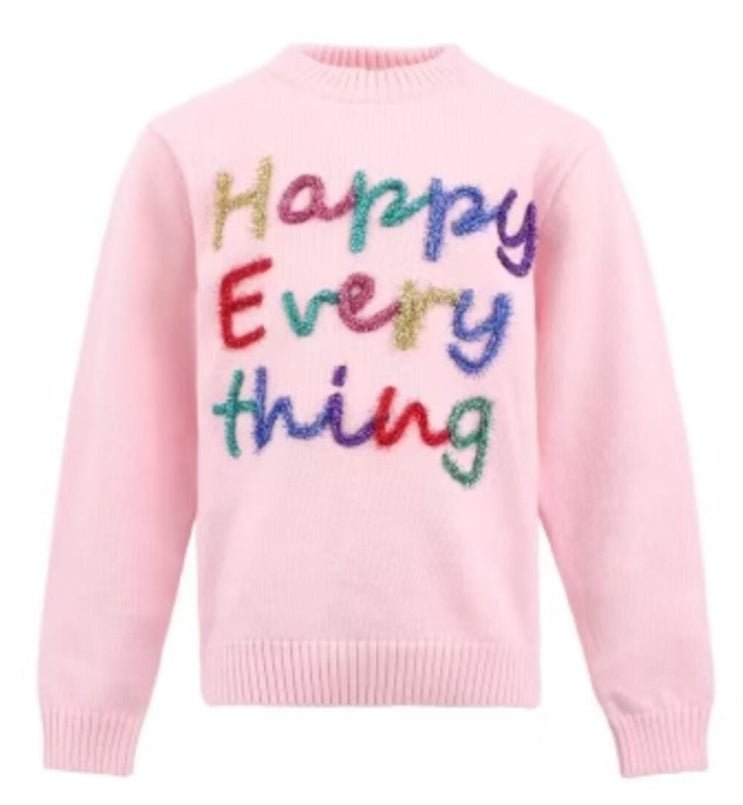 Lola And The Boys Happy Everything Tinsel Sweater - Pink - Everything But The PrincessLola And The Boys