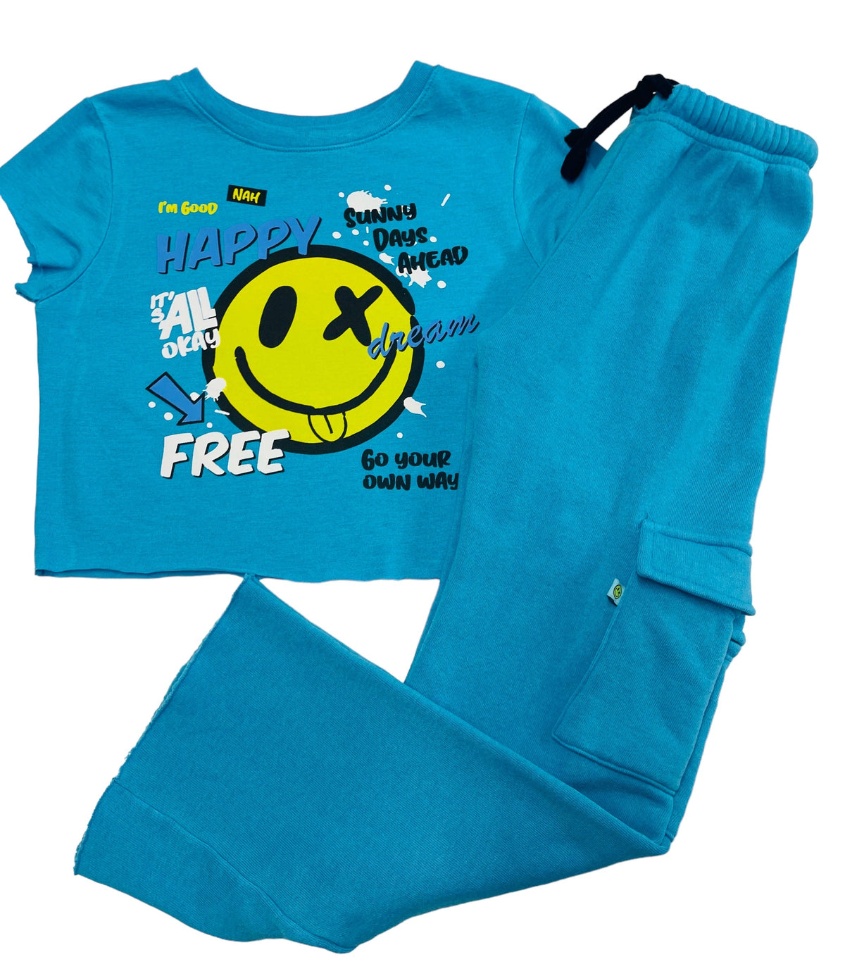 Love Junkie Happy Days Tee - Turquoise - Everything But The PrincessLove Junkie