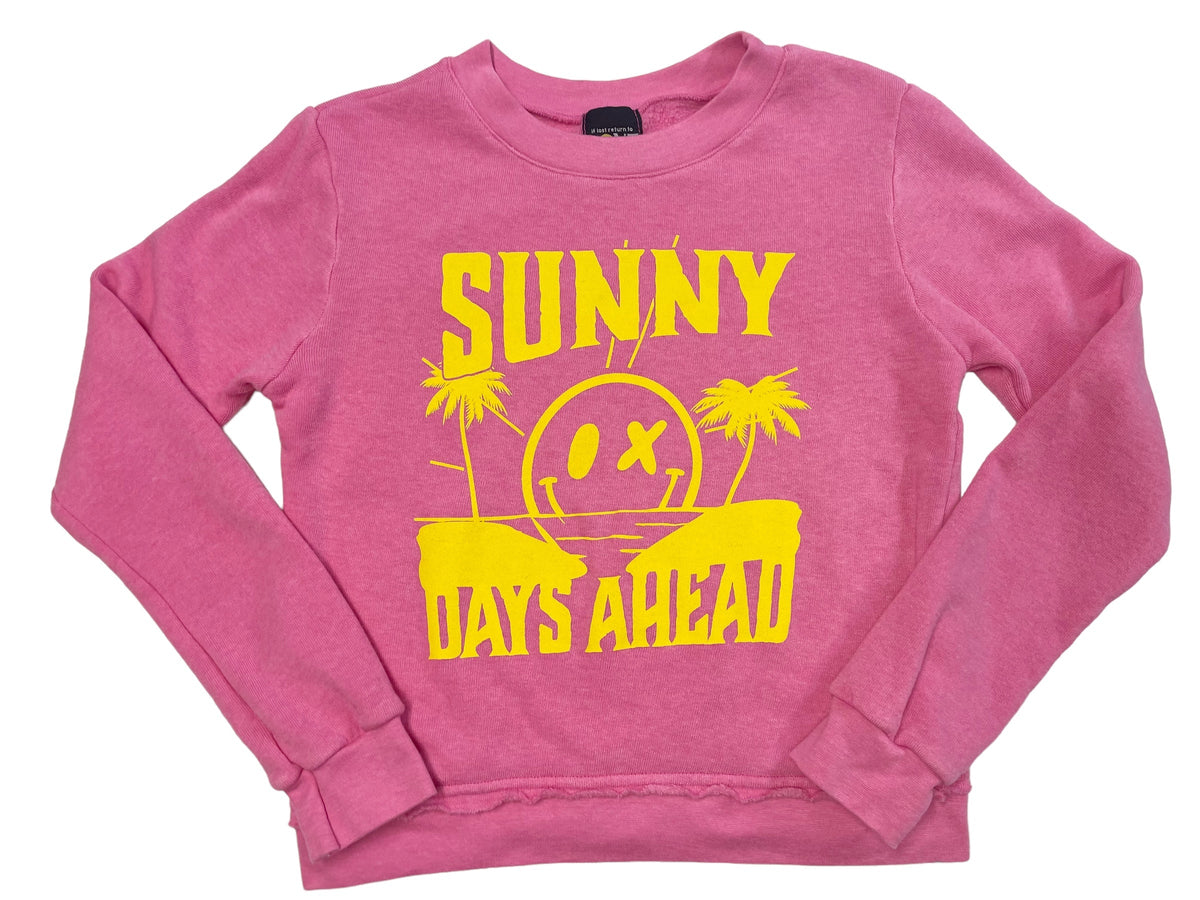 Love Junkie Sunny Days Ahead Crewneck Sweatshirt- Pink - Everything But The PrincessLove Junkie