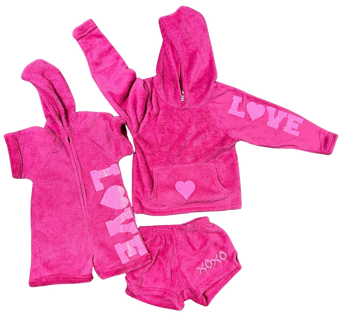 Made With Love &amp; Kisses XOXO Fleece Short - Fuchsia - Everything But The Princessmade with love &amp; kisses