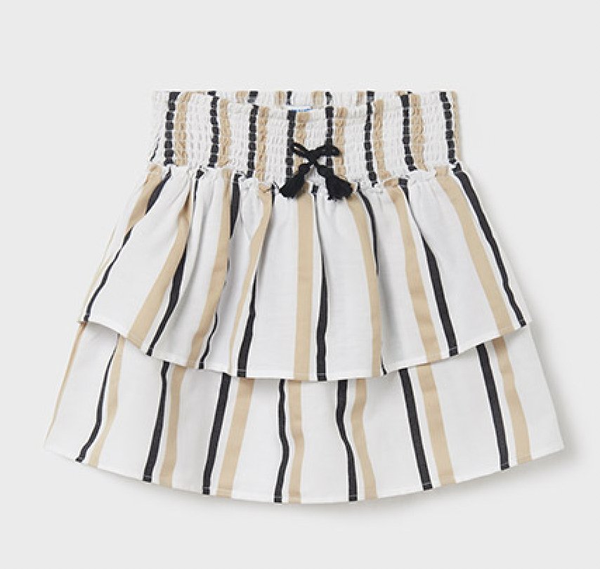 Mayoral Tween Tan &amp; Black Striped Skirt- Size 14 - Everything But The PrincessMayoral