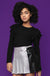 Mia New York Black & Silver Pleated Skirt