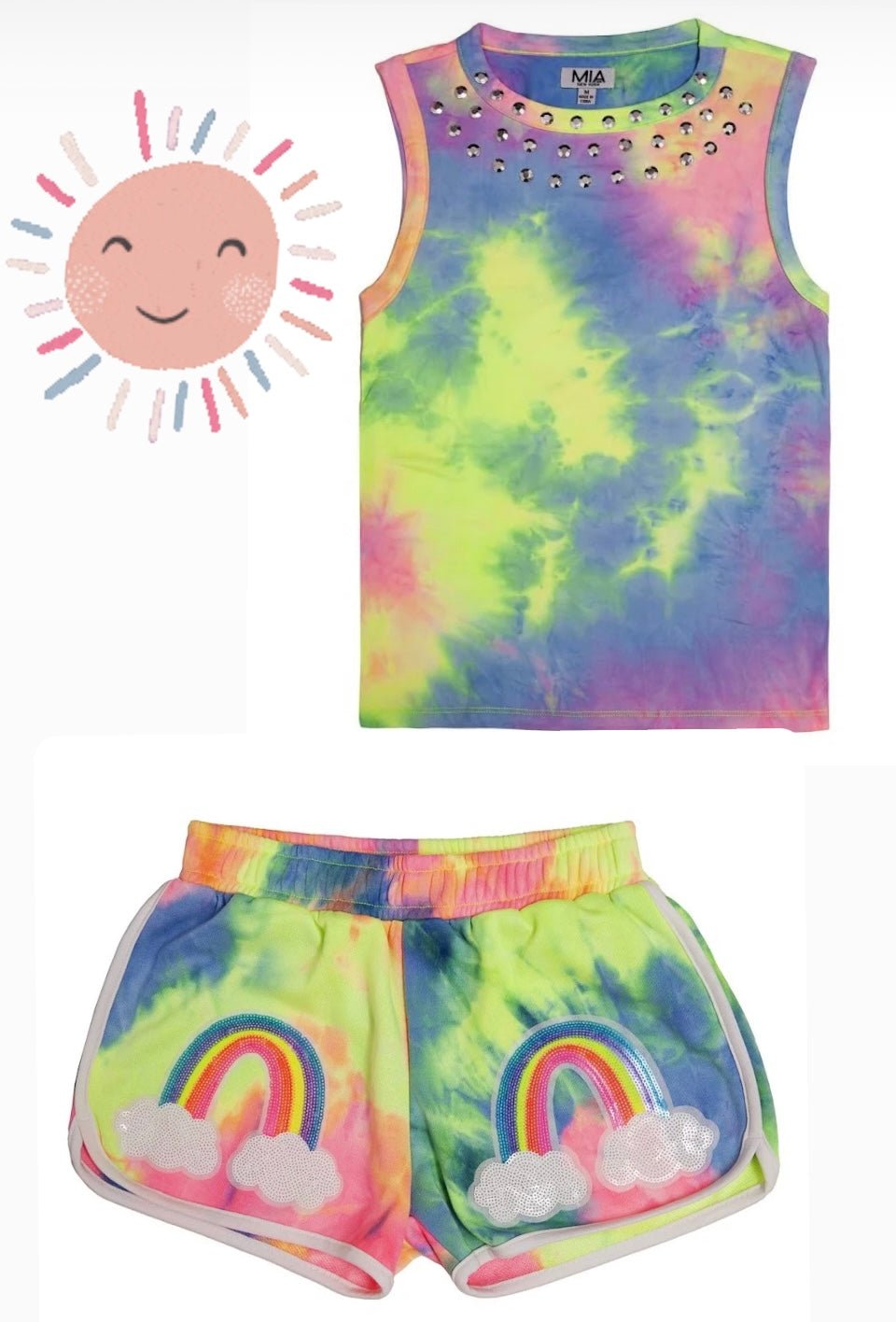 Mia New York Pastel Tie-Dye Rainbow Short - Everything But The PrincessMia New York