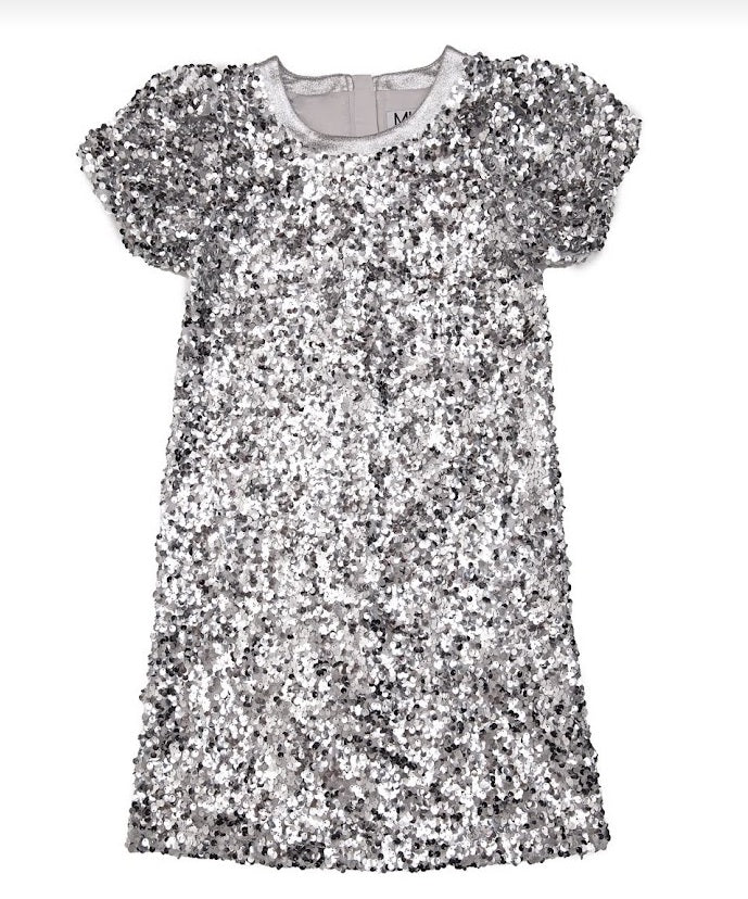 Mia New York Silver Sequin Party Dress