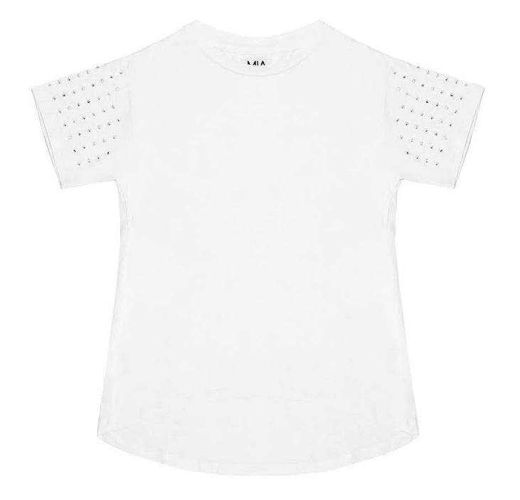 Mia New York White Studded Sleeve Tee - Everything But The PrincessMia New York