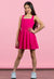 Miss Behave Betty Square Neck Pleated Dress - Hot Pink - Everything But The PrincessMiss Behave