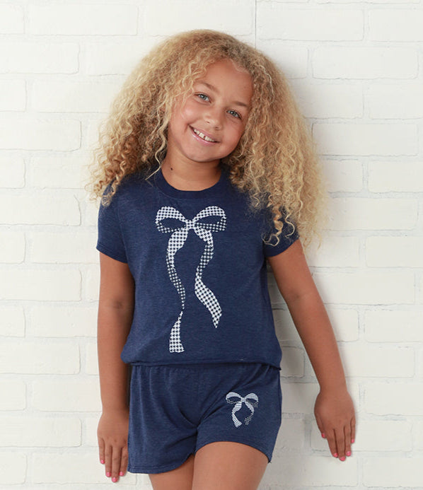 Firehouse NY Girls Navy Coquette Bow Short