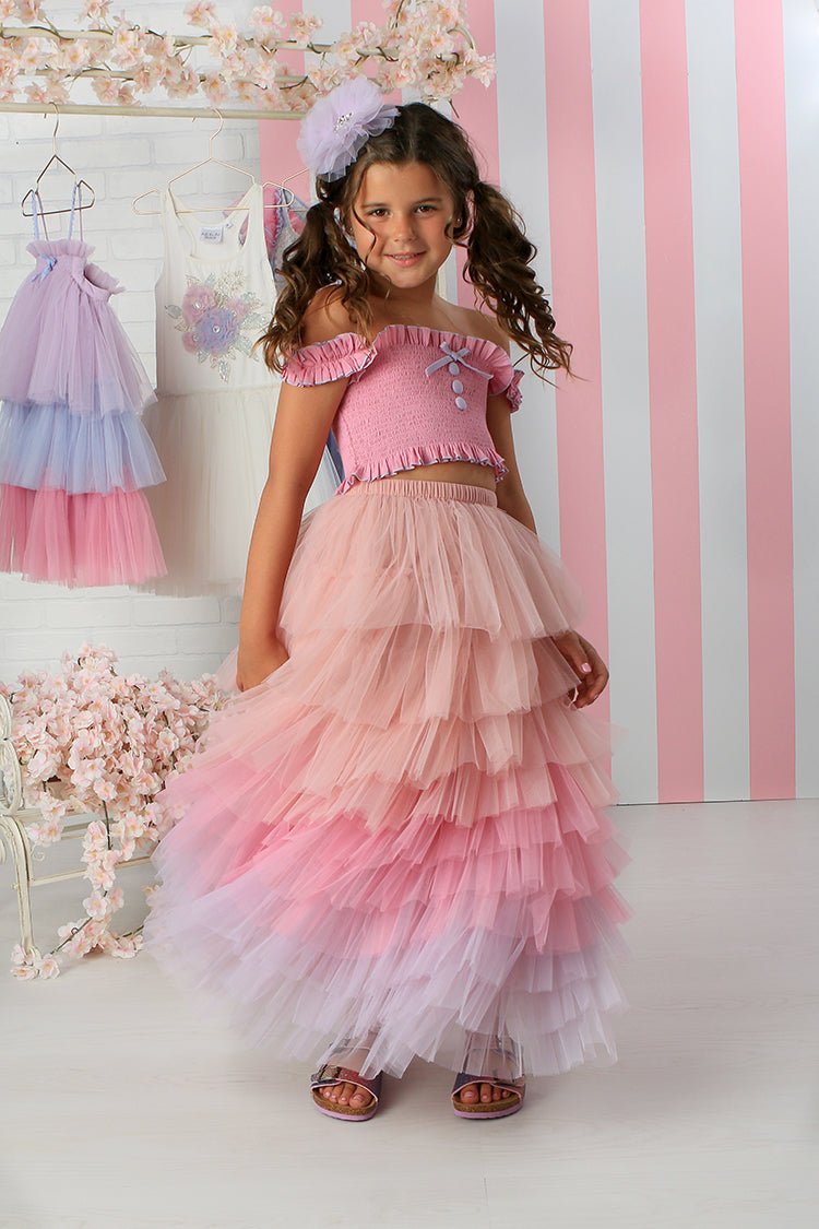 Ooh! La, La! Couture Gigi Ruffle Top Skirt Set-Pink Ombre - Everything But The PrincessOoh! La, La! Couture