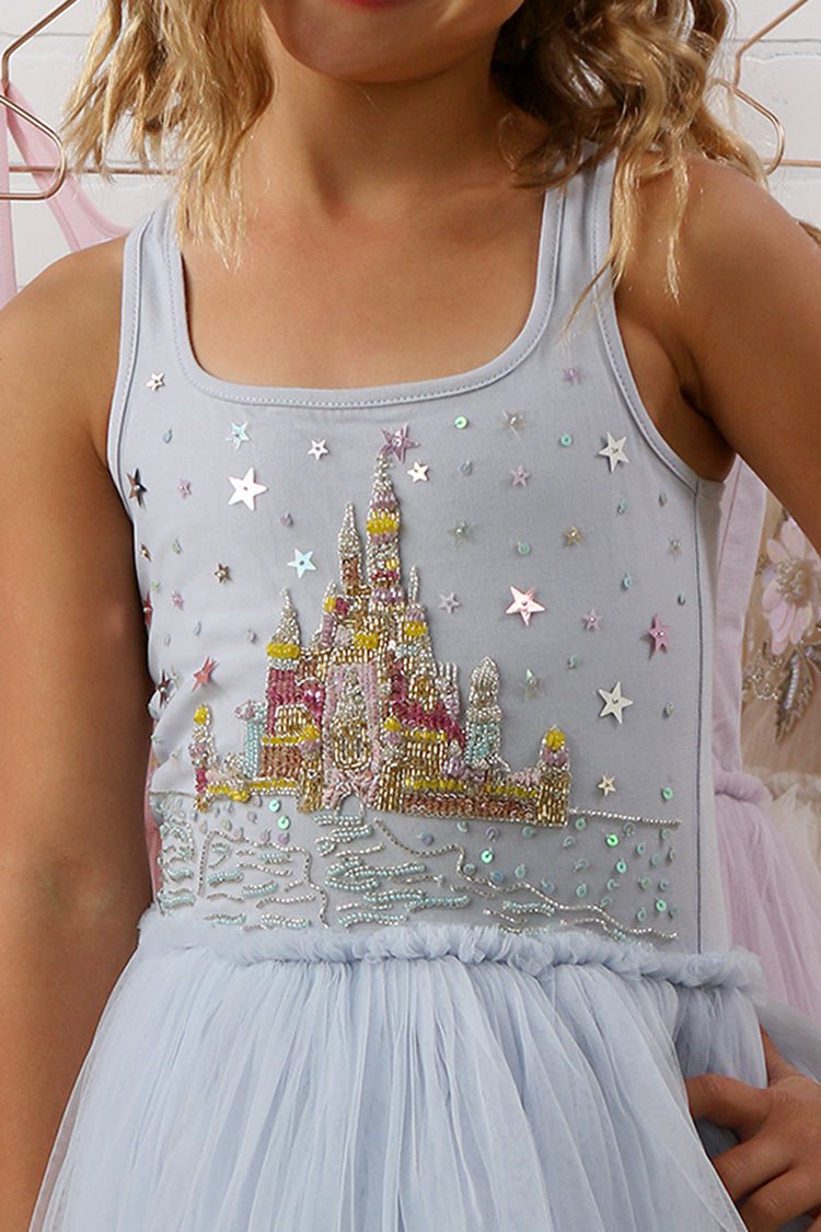 Ooh La La Couture Ice Blue Castle Princess Tulle Dress for Girls 8 Ooh La La Couture Ice Blue Castle Princess Tulle Dress for Girls 8