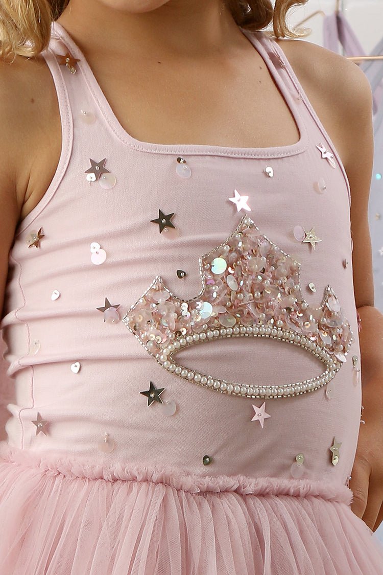 Ooh La La Couture Blush Pink Tiara Princess Tulle Dress for Girls Ooh La La Couture Blush Pink Tiara Princess Tulle Dress for Girls