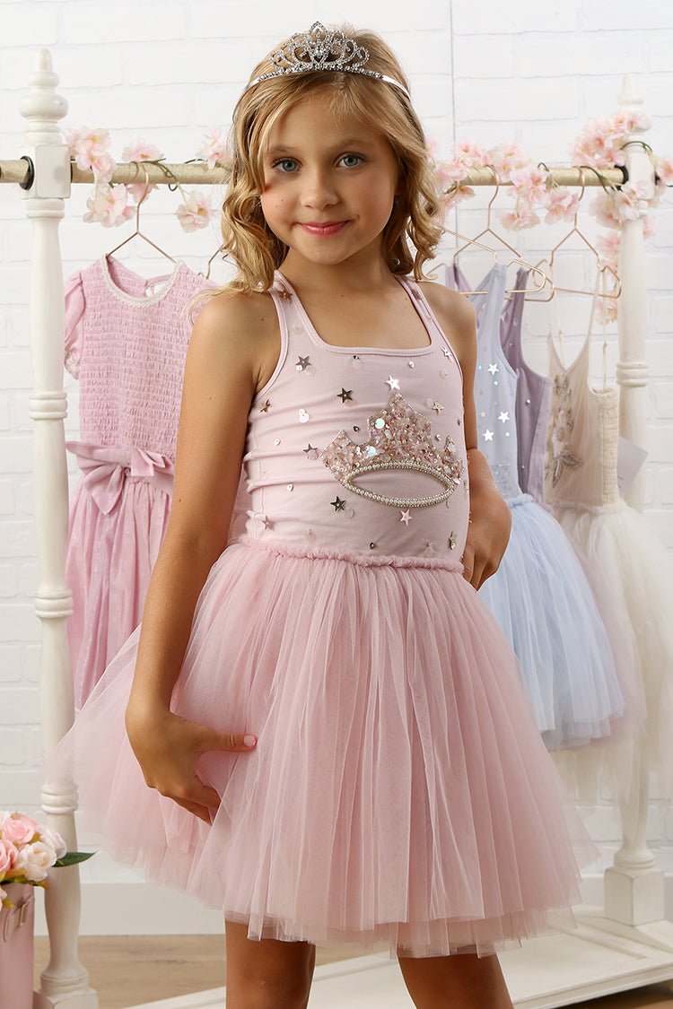 Ooh La La Couture Blush Pink Tiara Princess Tulle Dress for Girls 3T Ooh La La Couture Blush Pink Tiara Princess Tulle Dress for Girls 3T