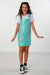 Mia New York Aqua Metallic LOVE Overall Dress * Preorder *