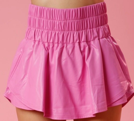 Peachy Pleather Sporty Skort - Pink * Juniors* - Everything But The PrincessFaire