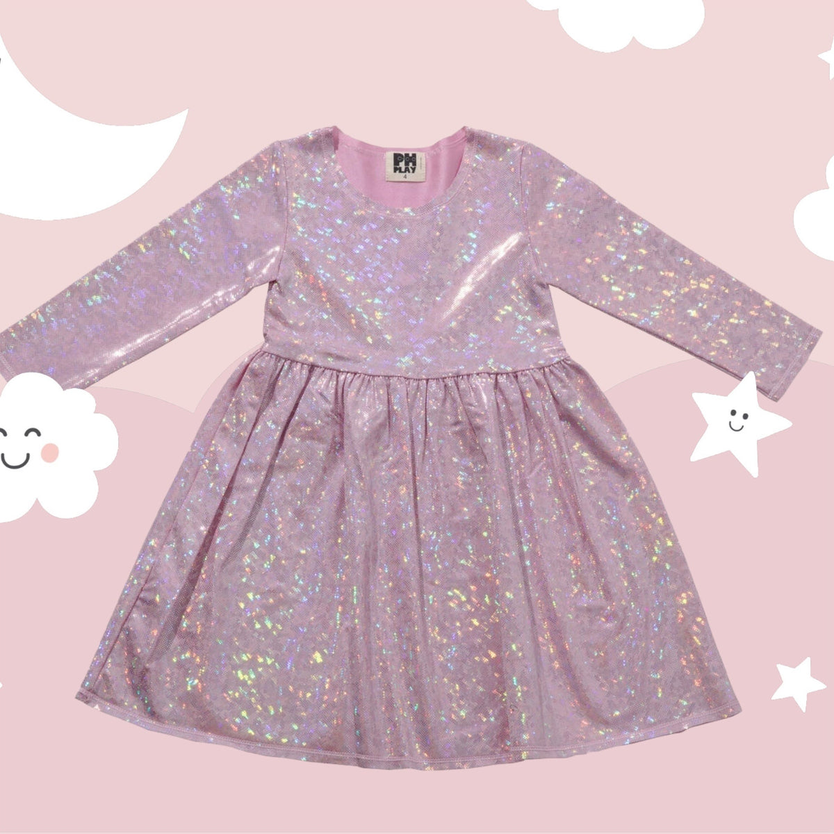 Petite Hailey Holographic Twirl Dress - Pink - Everything But The PrincessPetite Hailey